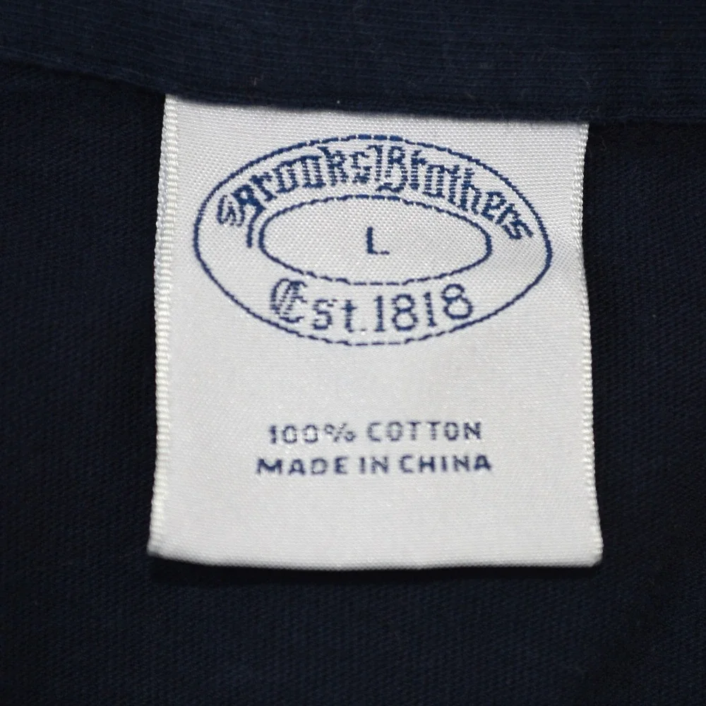 Brooks Brothers Mens Navy Blue Cotton Short Sleeve Pocket Polo Shirt Size L - Picture 5 of 8